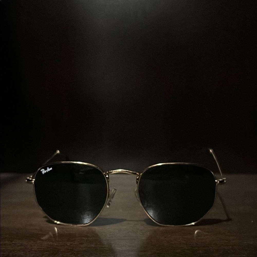 Ray-Ban Black and Gold Sunglasses